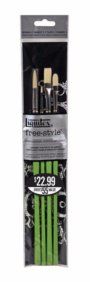Syntetpenselset Liquitex Freestyle Traditional penselset 4 st