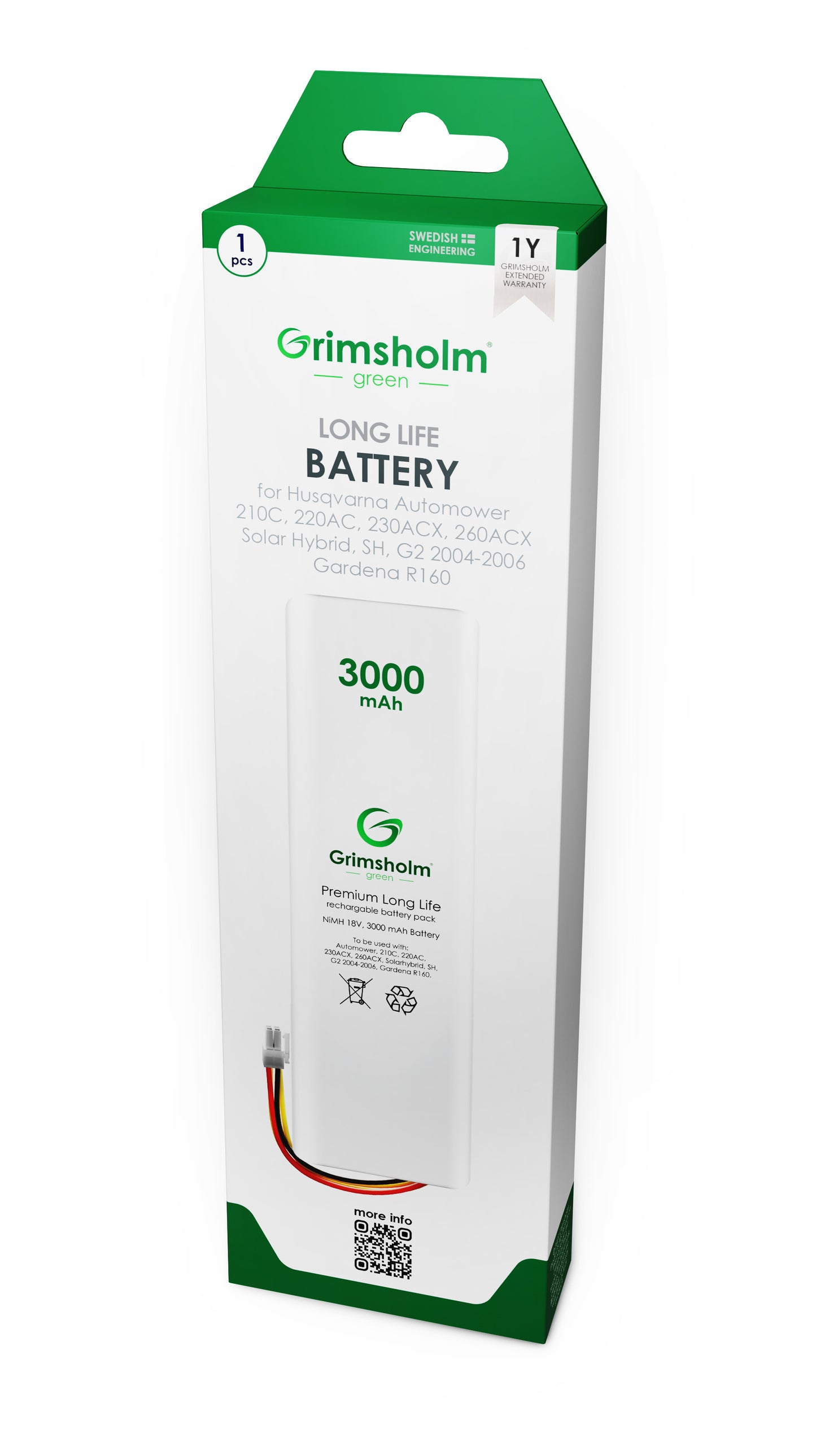 Batteri till Automower 210, 220 m fl. 3000 mAh NiMH