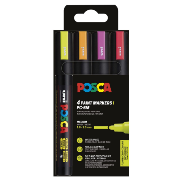 POSCA PC-5M set PC-5M 4-pack Neon