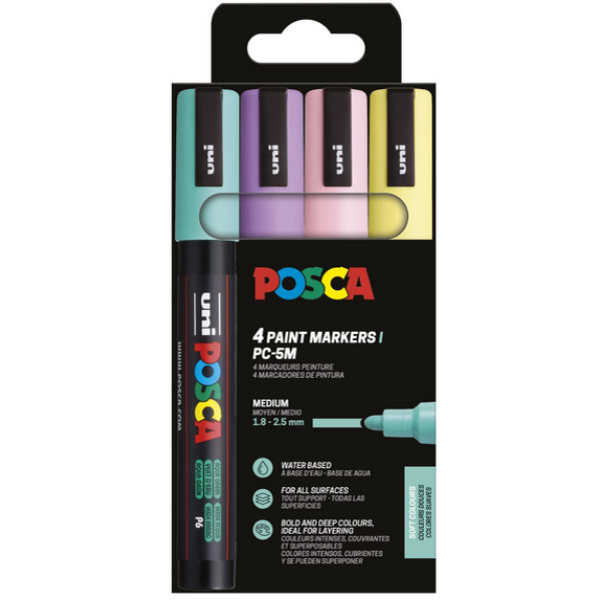 POSCA PC-5M set PC-5M 4-pack Soft