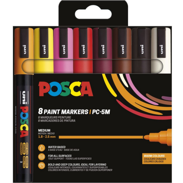 POSCA PC-5M set PC-5M 8-pack Warm