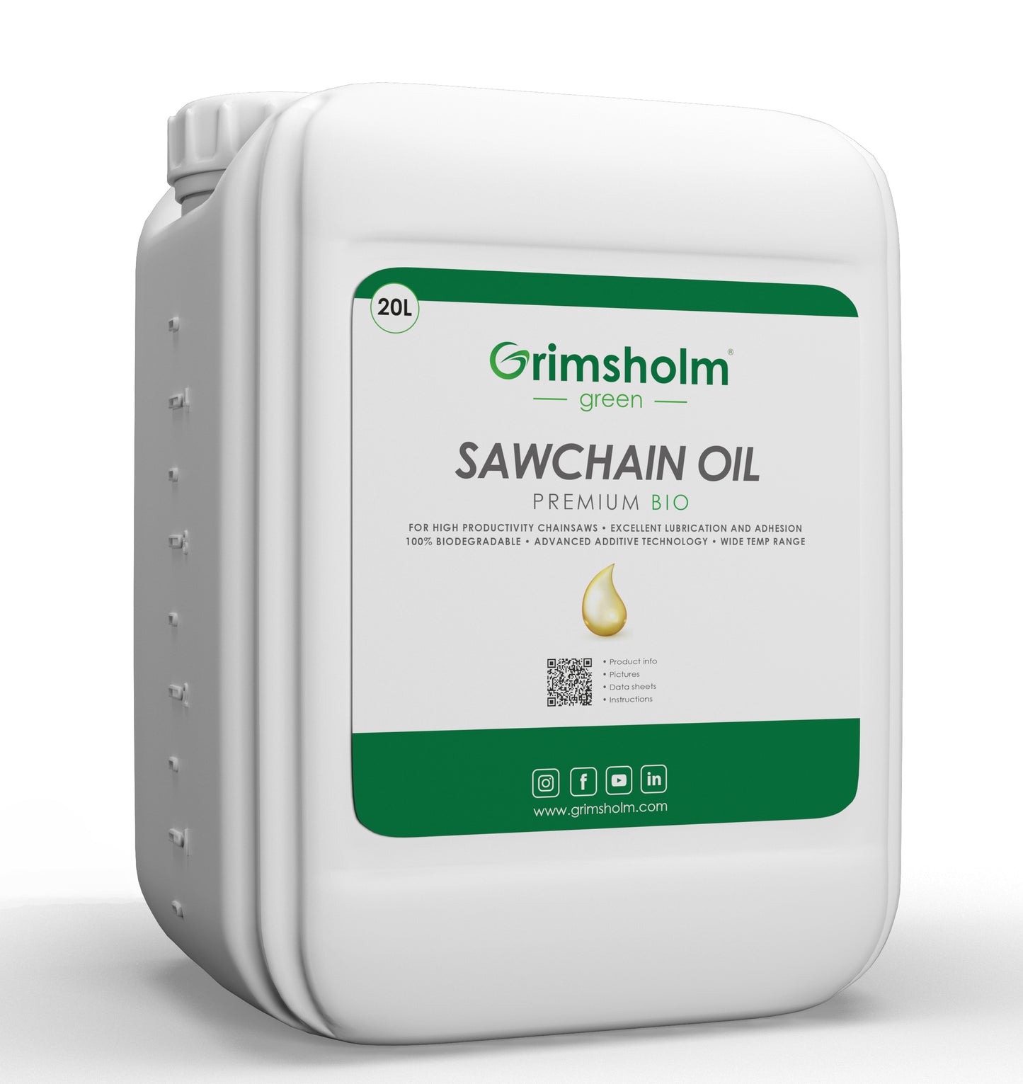 Sågkedjeolja Premium Bio, 20 L