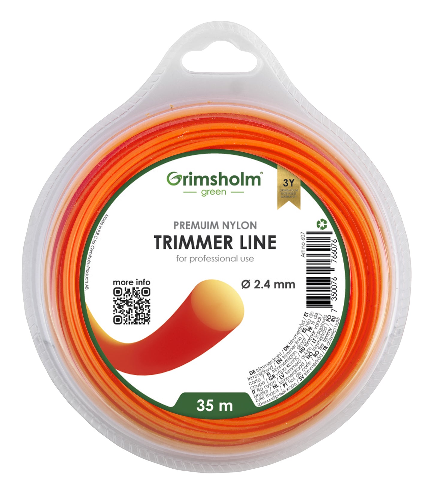 Trimmertråd 2,4mm / rund / 35m