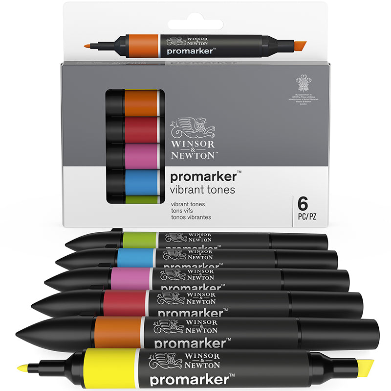 ProMarker set Winsor & Newton 6 Vibrant tones 0290025