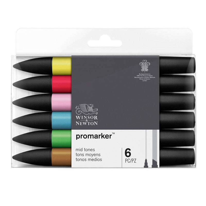 ProMarker set Winsor & Newton 6 Mid tones 0290027