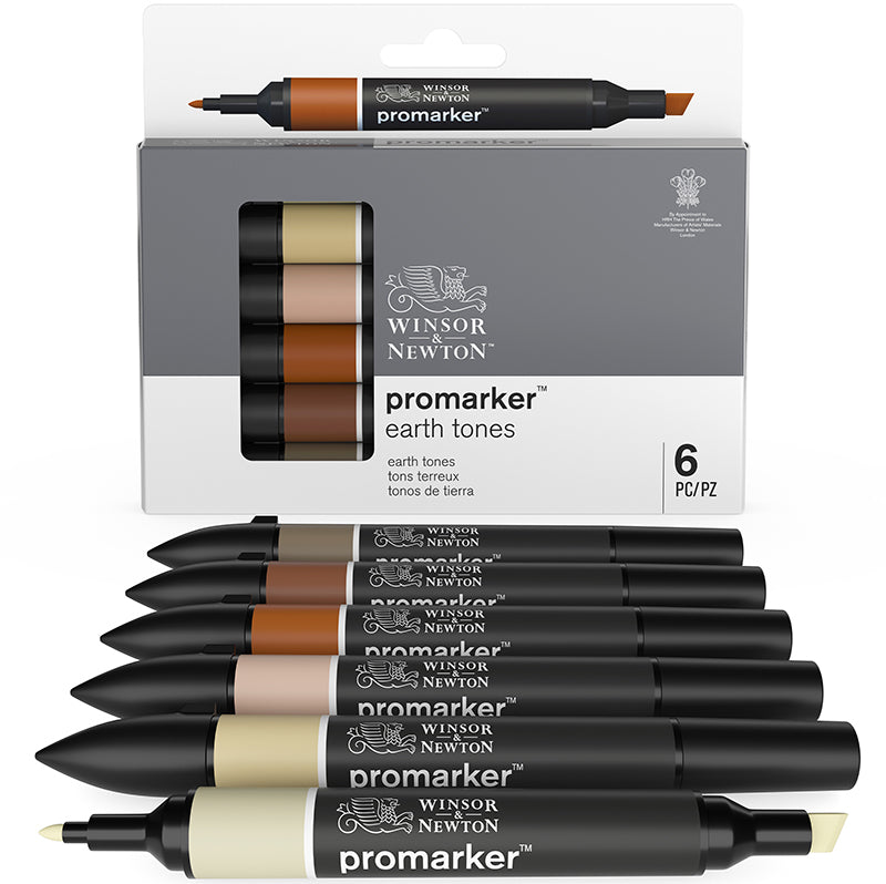 ProMarker set Winsor & Newton Earth tones set 6