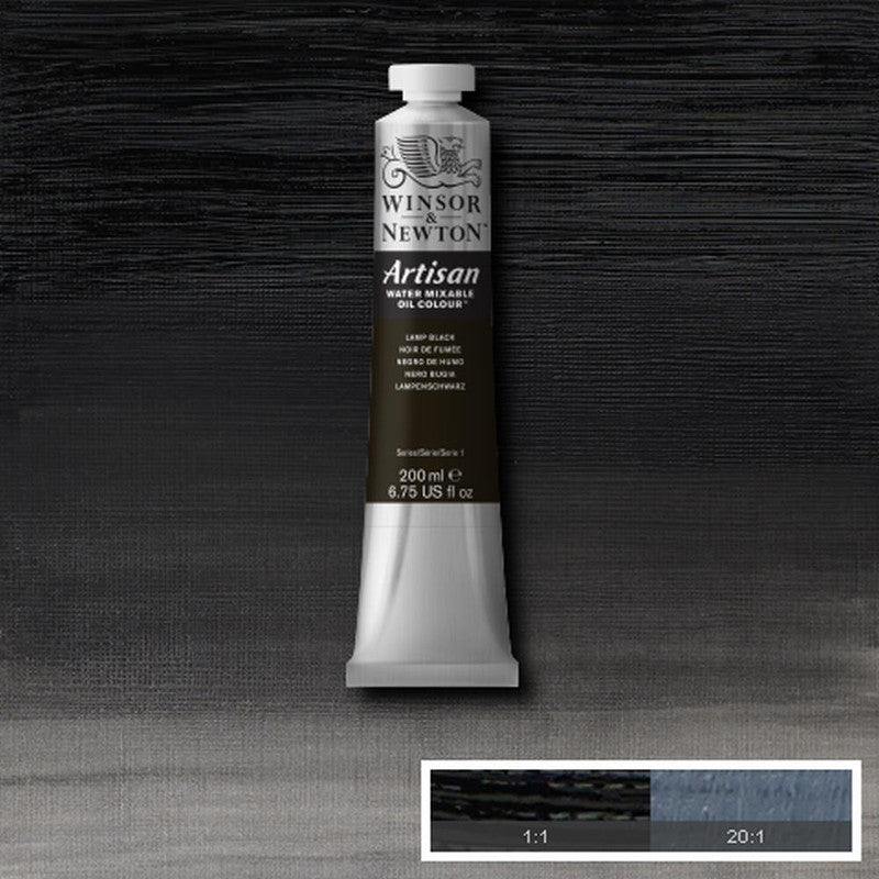 Winsor & Newton Artisan Oljefärg (vattenlöslig) 200 ml – 337 Lamp Black