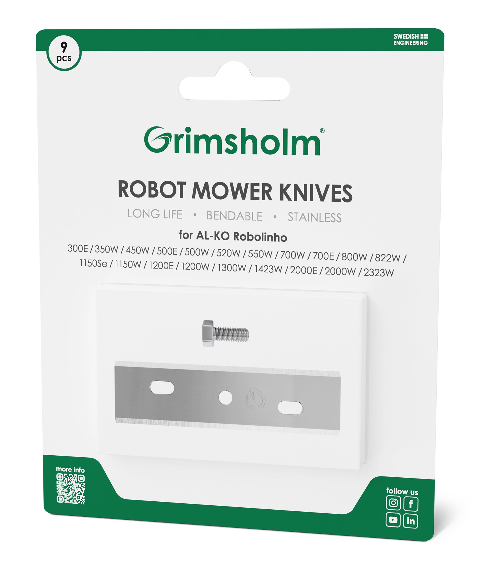 Knivar till AL-KO Robolinho (E-modeller), 9-pack