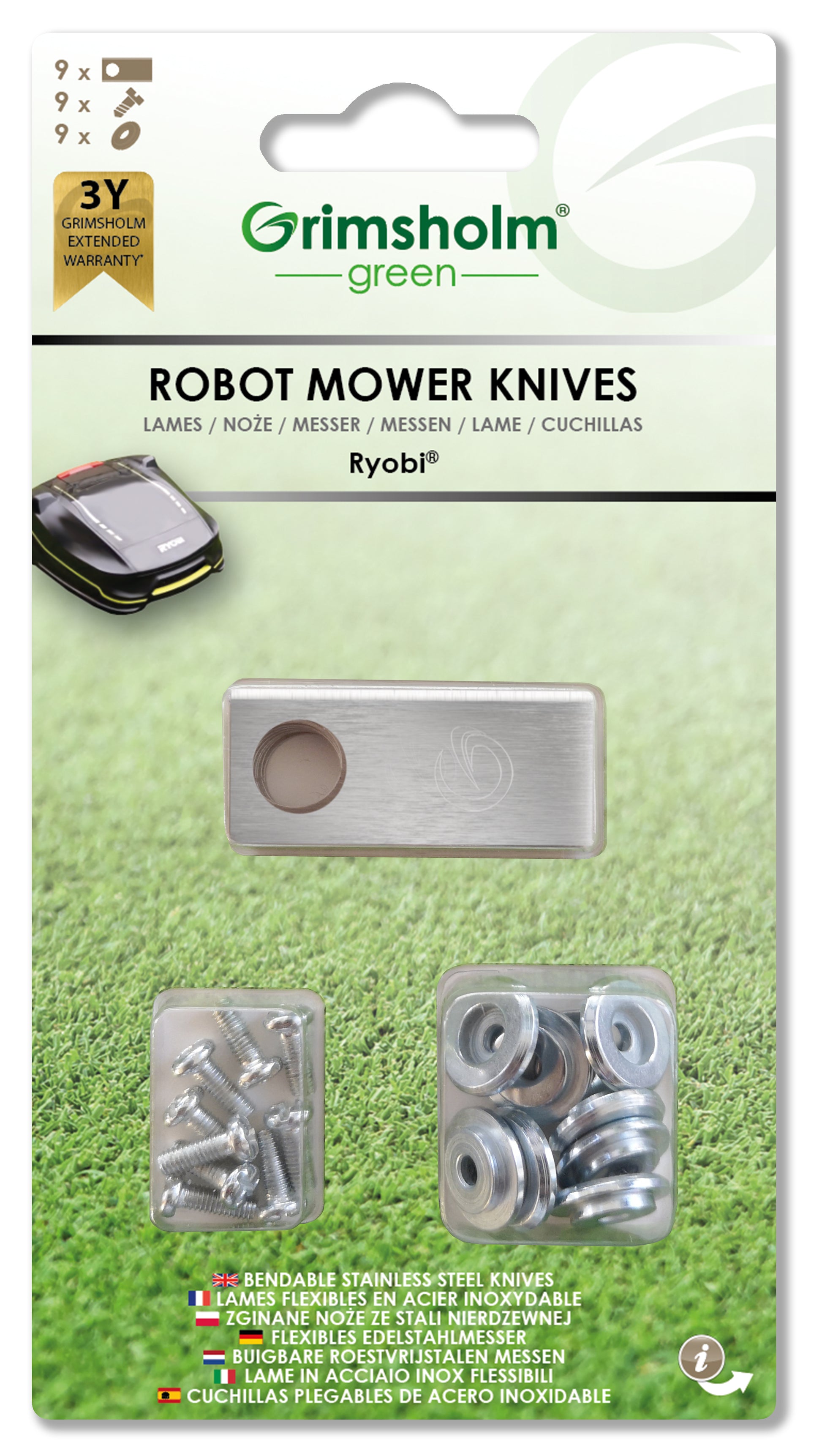 Knivar till Ryobi Roboyagi, 9-pack