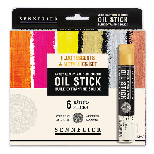 Oil Stick Sennelier 6x38ml Flurescent & Metallics
