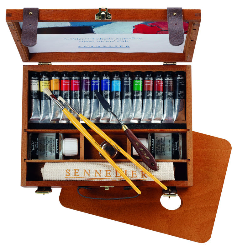 Oljefärgset Sennelier Artist Träskrin 15 tuber á 21 ml
