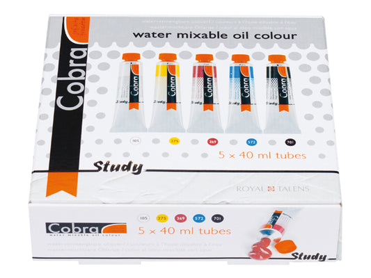 Cobra Study water mixable oil colours colour mixing set