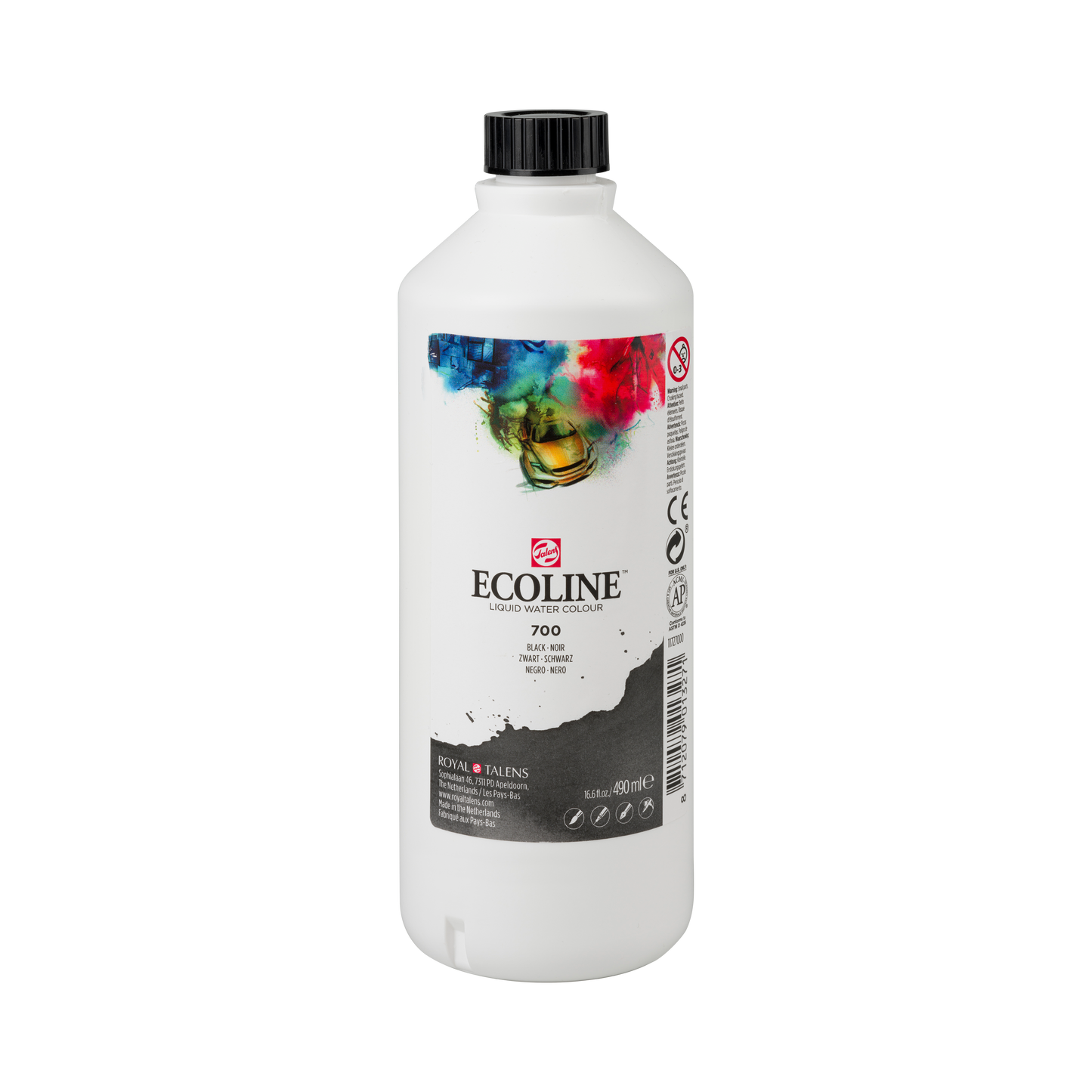 Ecoline akvarellfärg / färgtusch 490 ml - 717 Cold Grey