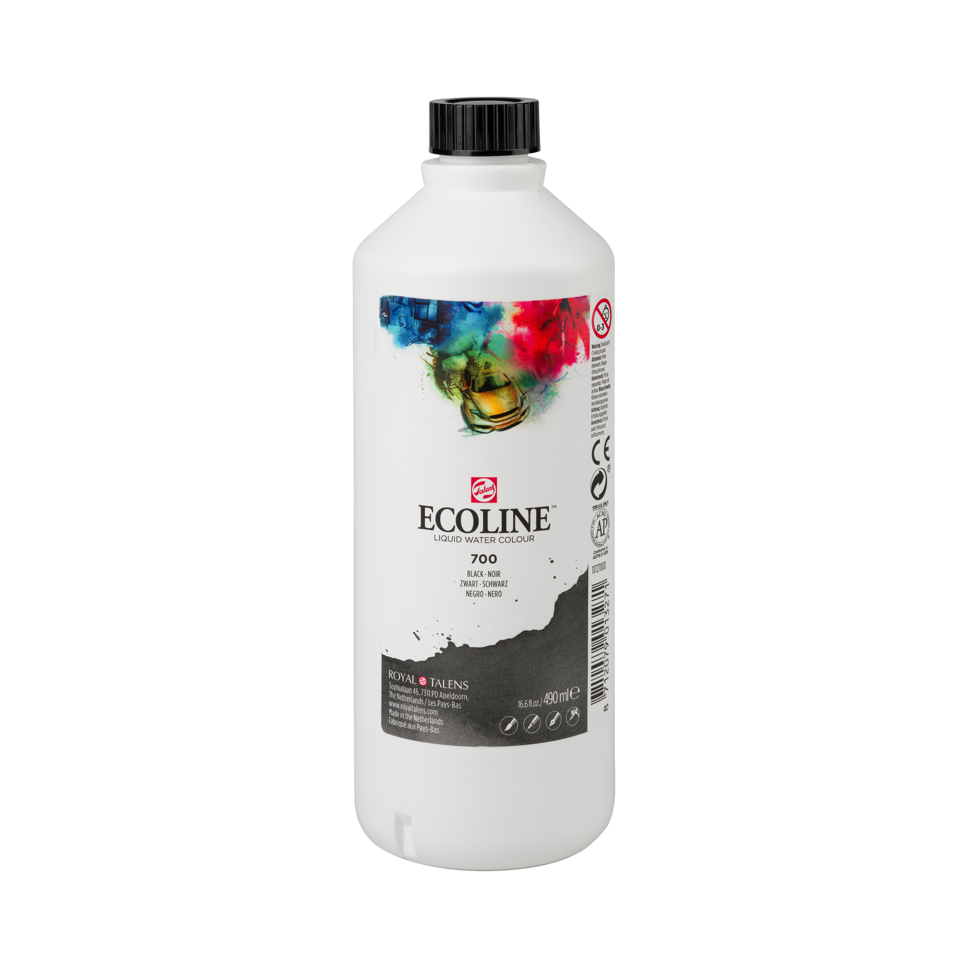 Ecoline akvarellfärg / färgtusch 490 ml - 717 Cold Grey