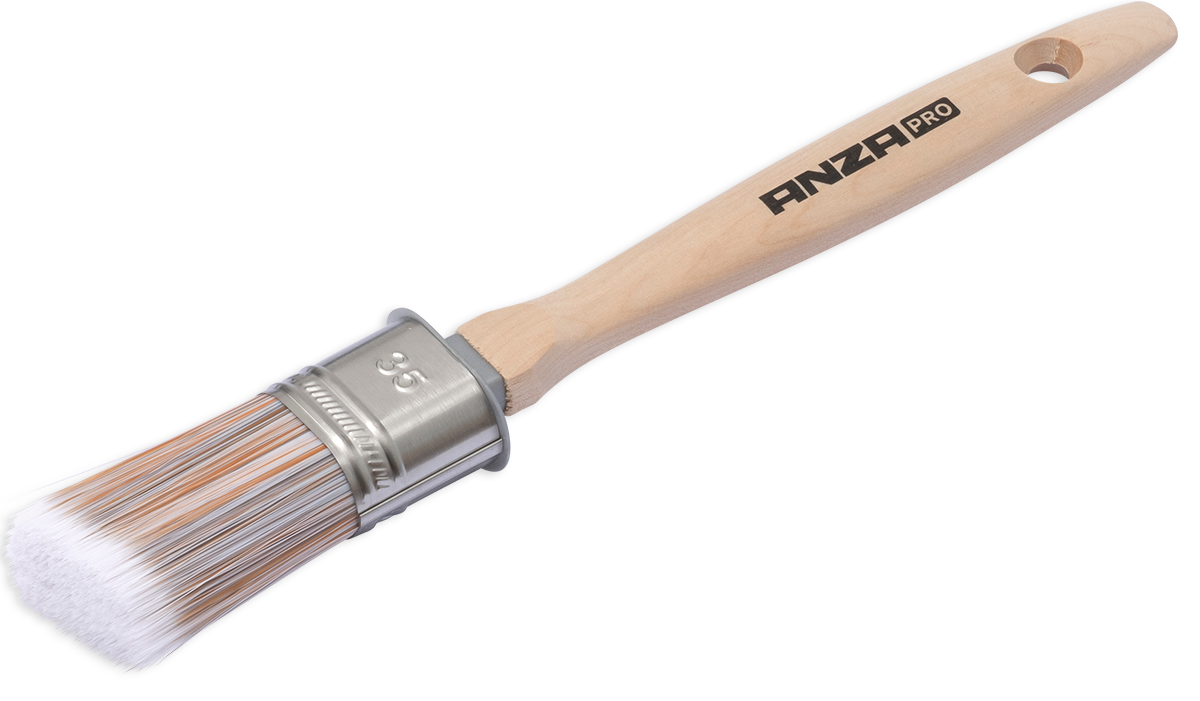 Anza Pro Super Snedställd Ovalpensel Trä 35 mm