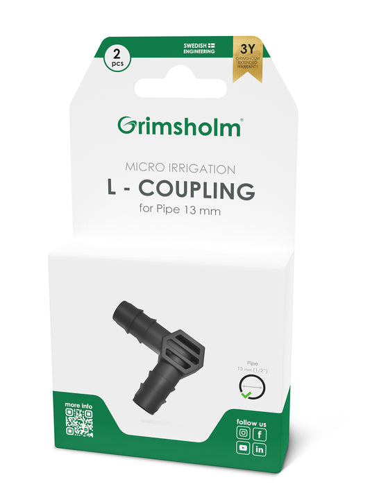L-koppling 13 mm (1/2"), 2 st