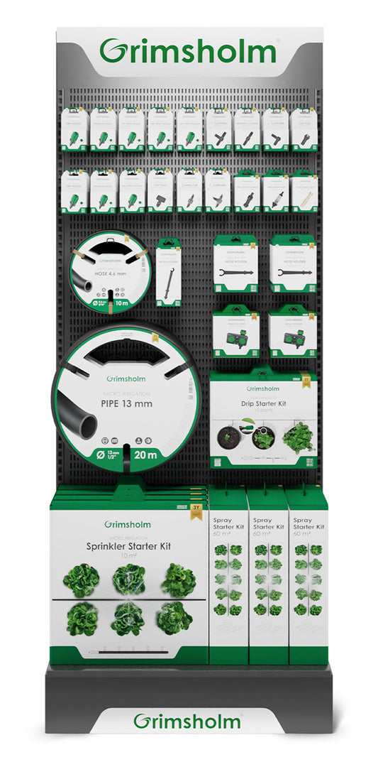 Butiksdisplay – Droppbevattning 90 x 230 cm