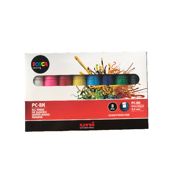 POSCA PC-8K set – PC-8K 8ASS (gåvoask)