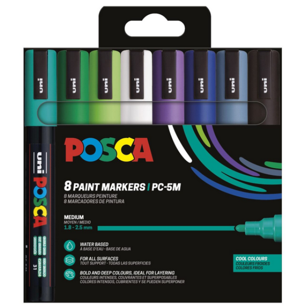 POSCA PC-5M set PC-5M 8-pack Cool