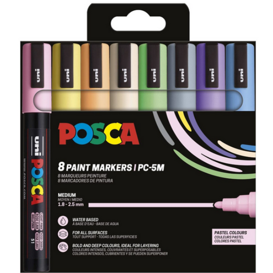 POSCA PC-5M set PC-5M 8-pack Pastel