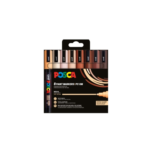 POSCA PC-5M set PC-5M 8-pack Portrait Colours