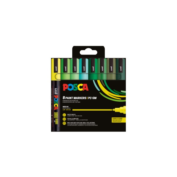 POSCA PC-5M set PC-5M 8-pack Green Colours