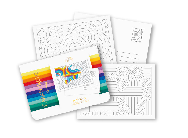 Vykortsblock Caran d´Ache Colouring postcards Christmas 2022