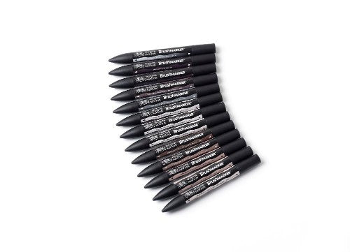 Winsor & Newton Promarker Brush 12 Neutral Tones + Blender (Set)