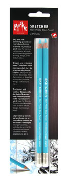 Skisspenna Caran d´Ache Sketcher non-Photo blue pencil, blisterpack 2-p