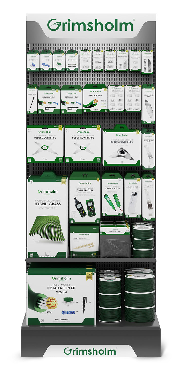 Butiksdisplay-paket - Tillbehor robotgrasklippare 90 x 230 cm