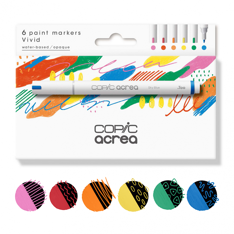 Copic Acrea 6 Colors Set Vivid
